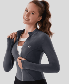 Stand Collar Jacket (Option: Light gray-L)
