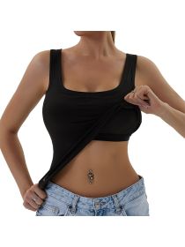 Womens Tank Tops with Built in Bras Yoga Workout Sports Activewear (Color: Black, size: XL)