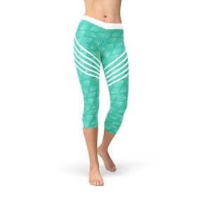 Turquoise Sports Capri Leggings (size: XS)
