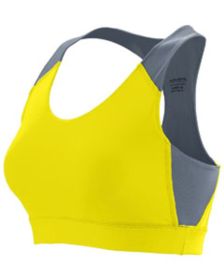 Ladies' All Sport Sports Bra - ROYAL/ WHITE - 2XL (Color: POWR YLLW/ GRAPH, size: 2XL)