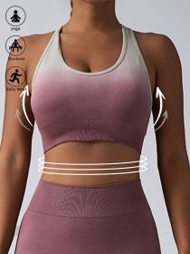High Impact Sports Bras For Women,Racerback Running Bra Workout Crop Tank Tops Longline Sports Bra Push Up (Color: Pink, size: L)