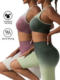 2 Pack Y Back Sports Bras For Women Spaghetti Thin Strap Workout Bras Wirefree Padded Racerback Yoga Bras (Color: 2PACK3, size: L)