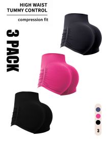 3 Pack Workout Shorts For Women Seamless Scrunch Butt Lifting High Waisted Yoga Gym Booty Running Short Pants (Color: 3PACK7, size: M)