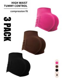 3 Pack Workout Shorts For Women Seamless Scrunch Butt Lifting High Waisted Yoga Gym Booty Running Short Pants (Color: 3PACK6, size: L)