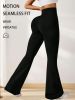 4pcs High-Waisted Flare Sharkskin Leggings â€“ Slim Fit, Lightweight & Sculpting Yoga Pants