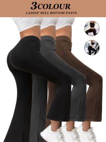3pcs Butt-Lifting Flare Yoga Pants â€“ High Waist, Ultra Stretch, Naked Feel Leggings for Women (Color: Three colors, size: XL)