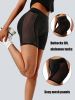 High-Waist Mesh Panel Yoga Shorts â€“ 3'' Inseam, Sheer & Sexy, Stretchy Workout Essentials for Women"
