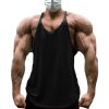 Men's Bodybuilding Stringer Tank Tops Y-Back Fitness Workout T-Shirts