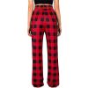 Women's Buffalo Plaid Pajama Pants Stretch Lounge Bottoms with Drawstring and Pockets