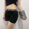 Women's High Waist Letter Print Shorts â€“ Stretchy Gym, Dance & Yoga Hot Pants