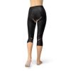 Womens Sports Stripes Black Capri Leggings
